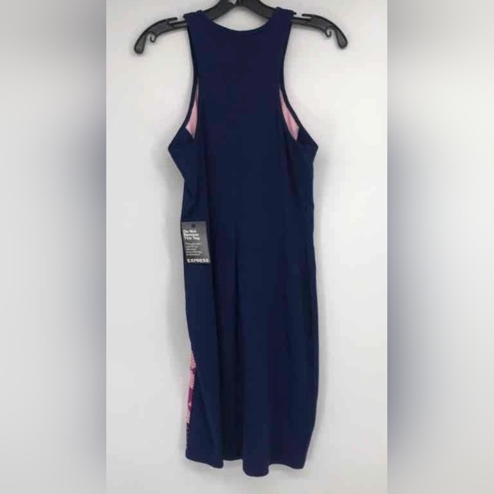 Express Geometric Patterned Dress - Pink and Blue. - Picture 2 of 5